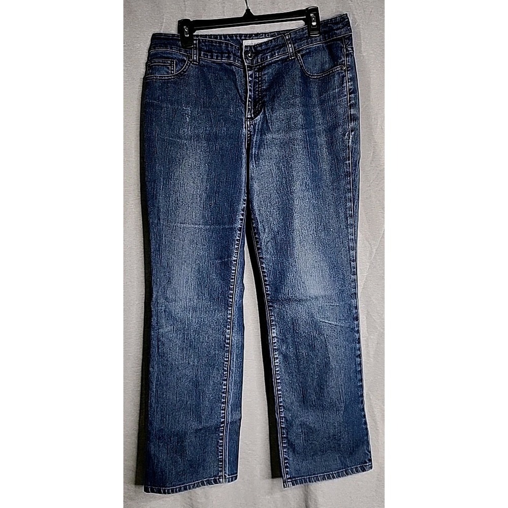 CHICO'S Platinum Womens Jeans Size 12 Regular Blue Denim Ultimate Fit Boot Leg